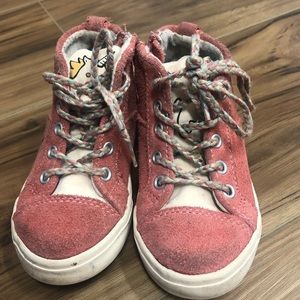 Zara girls pink unicorn high top sneakers